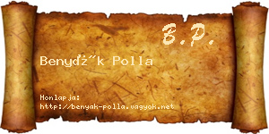 Benyák Polla névjegykártya
